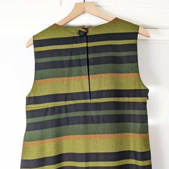 Rachel Roy Green Striped Dress Size 8 Sleeveless Lined Career Workwear Business - Picture 5 of 13